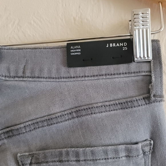 J Brand, Alana High Rise Cropped Provocateur Destruct Gray Skinny Jeans, Size 25 - Picture 10 of 12